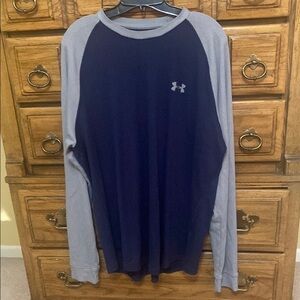 Under Armour Men's Navy and Gray Long Sleeve Shirt Size XL